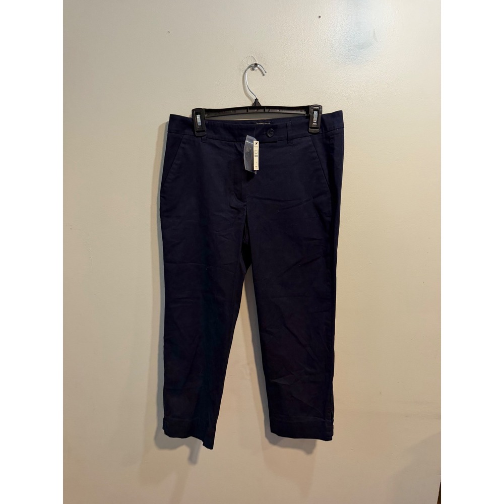 Talbots The Perfect Skimmer Navy Blue Cropped Chino Pants Size 6 NEW